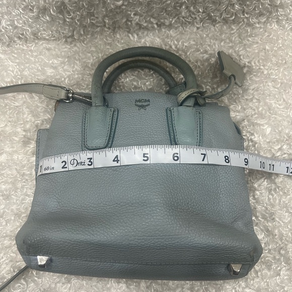MCM Grained Calfskin Mini Milla Tote Sky Blue - Picture 8 of 12